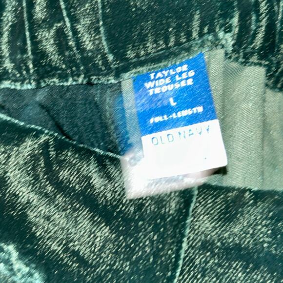 New Old Navy Extra High-Waisted Velvet Taylor Pants wide leg green Large - Picture 5 of 13